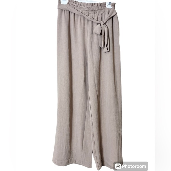 NWT Wide Leg High Waisted Adjustable Boho Chic Palazzo Pants Size Large Vacation - Picture 2 of 8